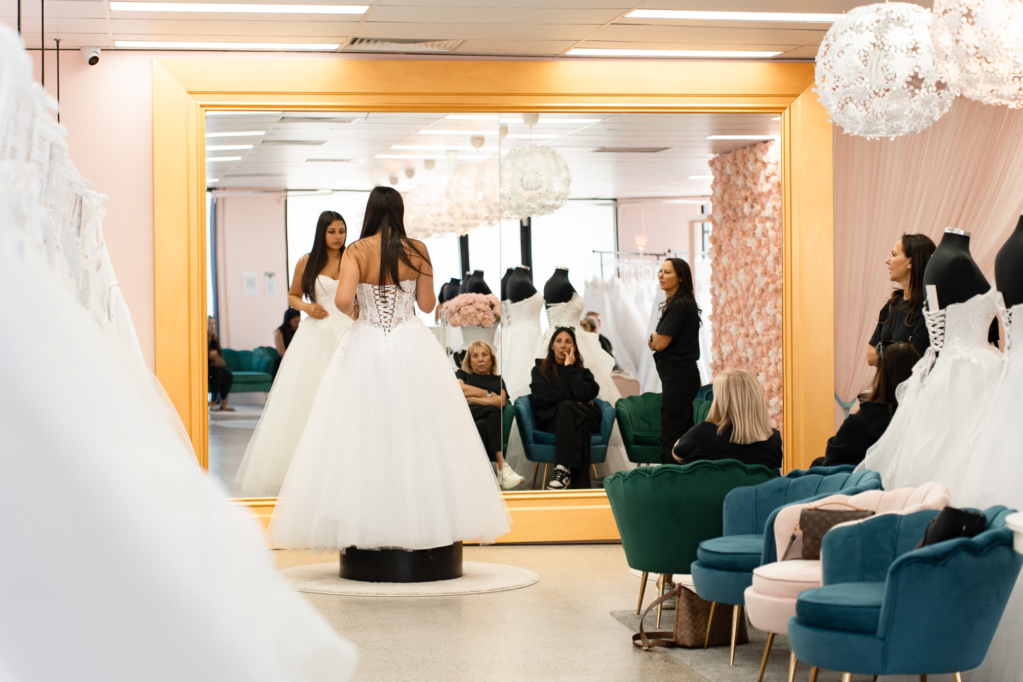 A debutante at her fitting in the Señorita boutique